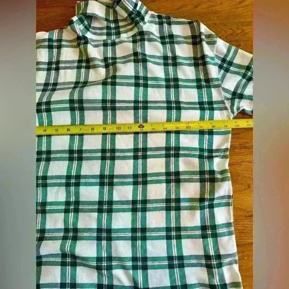 Izod women’s turtleneck shirt plaid print preppy size medium - Picture 10 of 12
